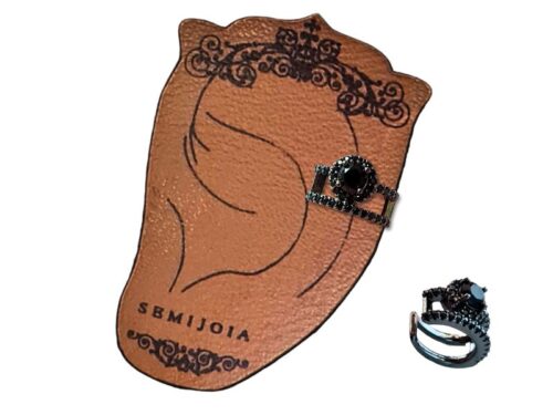 Piercing Fake Unilateral Bola Ônix Cravejado em Banho de Ródio Negro