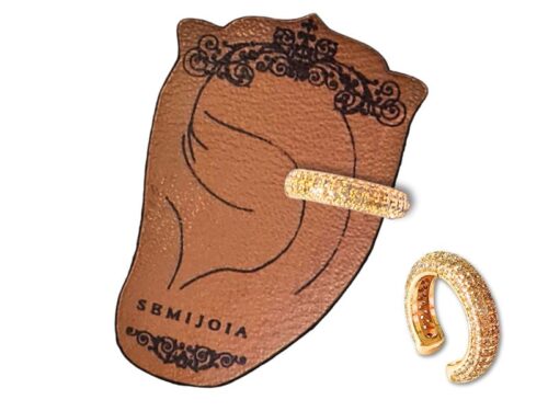 Piercing Fake Unilateral Cravejado de Zircônias Cristal em Banho de Ouro Amarelo