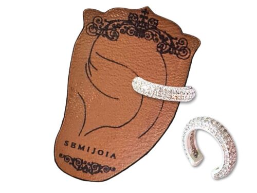 Piercing Fake Unilateral Cravejado de Zircônias Transparentes em Banho de Prata 925