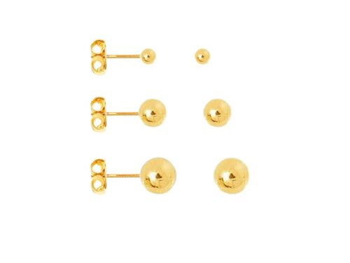 Brinco Bola em Banho de Ouro Amarelo